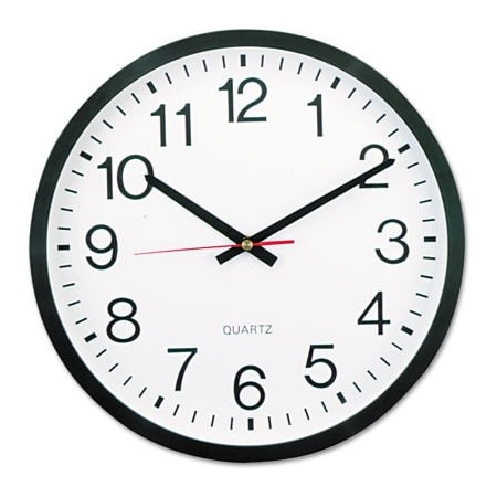 Universal Flow Monitors Universal Classic Round Wall Clock, 12.63" Overall Diameter, Black Case, 1 AA UNV10431***